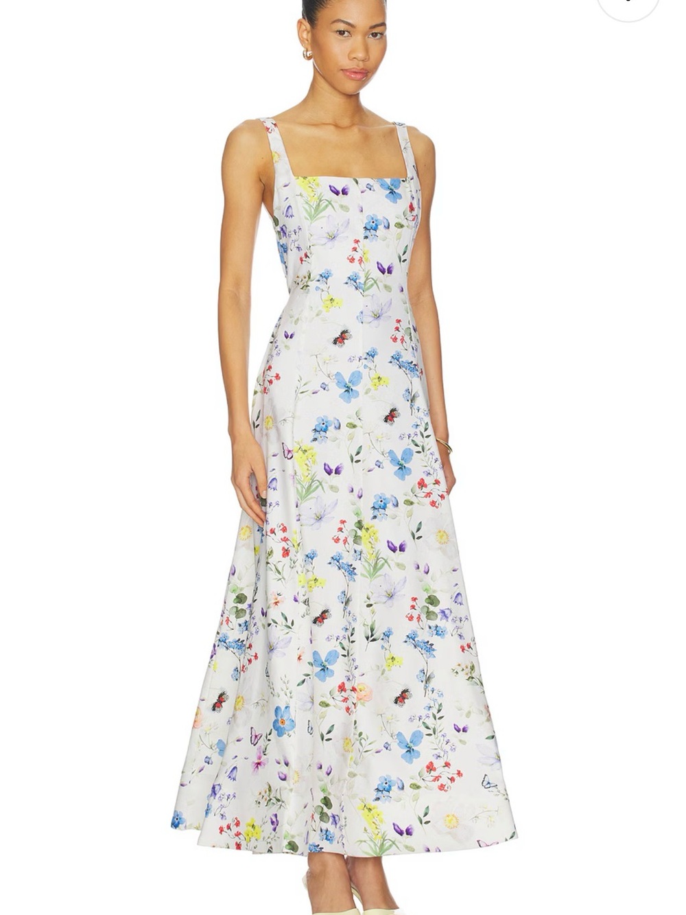 Alice + Olivia White Floral Square-Neck Maxi Dress - Picture 3 of 4